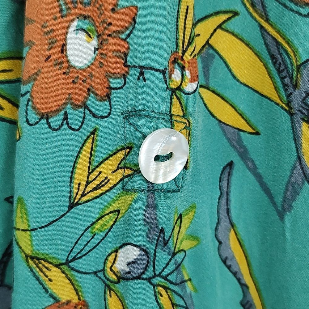 John Mark Turquoise Floral Embroidered Tunic Blouse - Picture 10 of 14